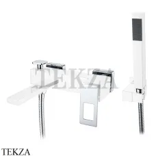 Boheme Q Смеситель для ванны настенный, с гарнитуром 143-CRCR, Хром глянец