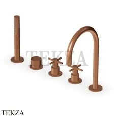 Zucchetti Helm Смеситель на борт ванны с гарнитуром ZHM511.XP91, brushed copper PVD