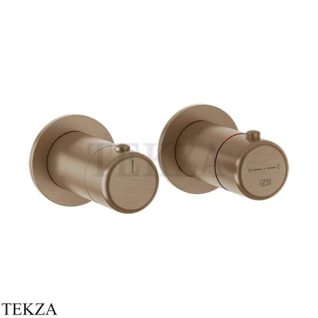 Gessi Goccia Термостат для душа, 2 потока, внешняя часть 33134-708, Copper Br. PVD