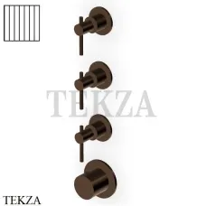 Zucchetti Helm Vertical Термостат для душа на 3 потока, внешняя часть ZHL803.XP21G2, brushed chocolate PVD
