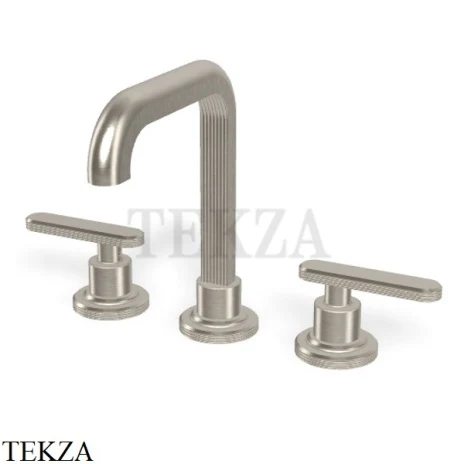 FIMA Carlo Frattini Park Line Смеситель для раковины 3 отв, с донным клапаном F1301SN, Brushed nickel