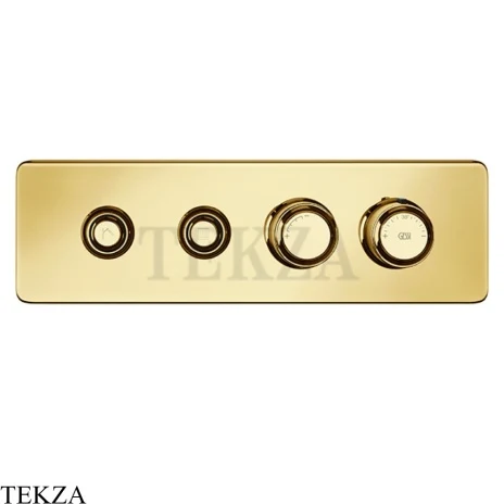 Gessi VENTI20 Термостатический смеситель на 2 потока с кнопками, внешняя часть 65222-246, Gold PVD