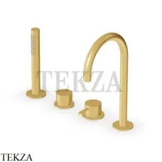 Zucchetti Helm Смеситель на борт ванны с гарнитуром ZHE508.XP41, brushed gold PVD