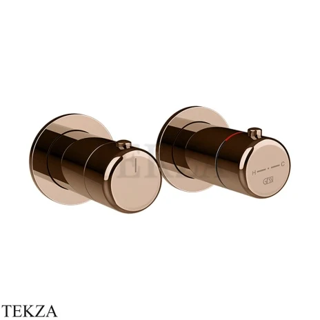 Gessi Goccia Термостат для душа, 3 потока, внешняя часть 33136-030, Copper PVD