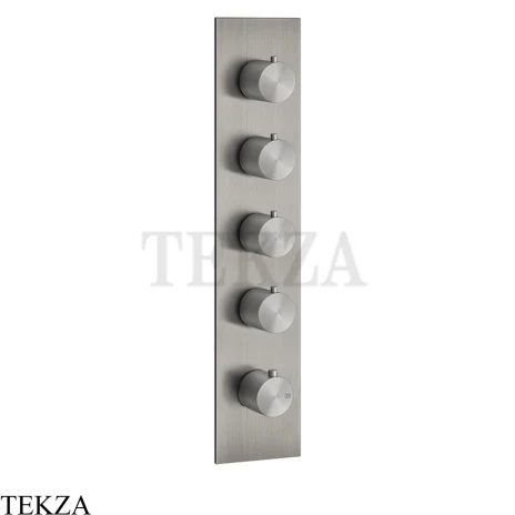 Gessi 316 WELLNESS Термостат 4 выхода на планке, внешняя часть 54518-239, Steel Brushed