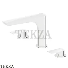 Newform Delta Zero Смеситель для раковины 3 отв., без гарнитура 72200.01.014, белый матовый