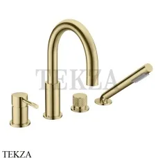 Boheme Uno Смеситель врезной на борт ванны с душевым гарнитуром Uno 460-MG Matt Gold