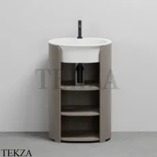 CIELO I Catini Tiberino Тумба отдельностоящая CAMTL, с 3-мя полками, слив в стену, Arenaria-белый Talco