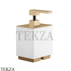 Gessi Rettangolo Дозатор настольный для жидкого мыла или лосьона, белый 20837-735, Warm Bronze PVD