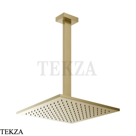 Gessi Rettangolo shower Верхний душ с потолочным кронштейном под размер 15199-727, Brushed Brass PVD