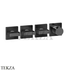 Gessi Rettangolo shower Термостат на 3 потока, внешняя часть 44336-706, Black Metal