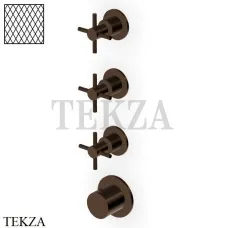Zucchetti Helm Diagonal Термостат для душа на 3 потока, внешняя часть ZHM803.XP21G3, brushed chocolate PVD