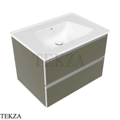 Flaminia Bloom тумба подвесная Cubika без раковины 70×50×50 см, 2 ящика, зелёный Verde Palude матовый