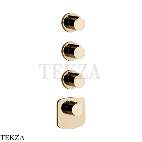 Gessi Ingranaggio-Anello Термостат для душа, 3 потока, внешняя часть 43236-735, Warm Bronze PVD
