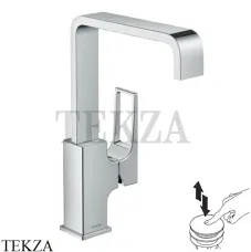 Hansgrohe Metropol Смеситель для раковины 230, с рукояткой-петлей, с донным Push-Open 74511000, хром глянец