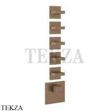 Gessi Rettangolo Wellness Термостат 5 выходов, внешняя часть 43220-708, Copper Brushed
