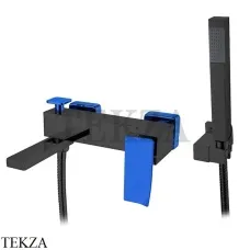 Boheme Q.2 Смеситель для ванны настенный, с гарнитуром 143-BUW.2, Черный-синий