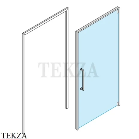 Effegibi SPAZIOFILO 100 Дверь распашная для хаммам без порожка HA30010020, блесящая нержавеющая сталь