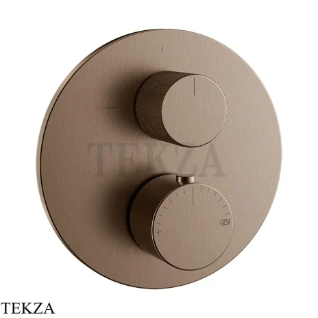 Gessi ANELLO Термостат для душа, 2 потока, внешняя часть 63135-708, Copper Brushed PVD