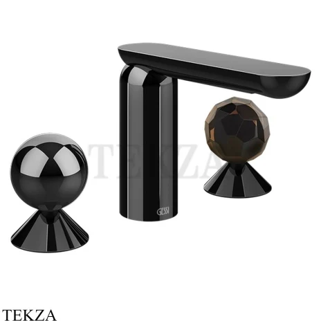 Gessi Perle Смеситель для раковины на 3 отв., без гарнитура 74025-706, black хром глянец