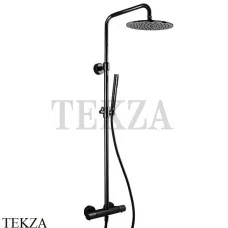 FIMA Carlo Frattini Душевая колонна с термостатом, верхний душ 250 F4285/R256NS, черный матовый