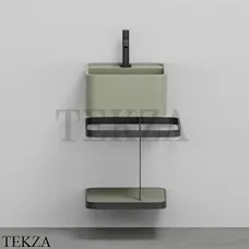 Cielo Les Petites Quadrato Консоль с раковиной LPLAQ35, керамическая полка, Agave Cielo Les Petites Quadrato Консоль с раковиной LPLAQ35, керамическая полка, Agave
