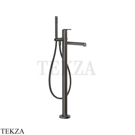 Gessi INGRANAGGIO Смеситель для ванны напольный, с гарнитуром 63528-707, Black Metal Brushed PVD