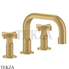 Gessi INCISO+ Смеситель для раковины на 3 отверстия, без гарнитура 58112-727, Brushed Brass