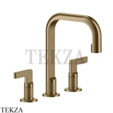 Gessi INCISO Смеситель для раковины средний, с донным клапаном 58013-726, Warm Bronze Br.