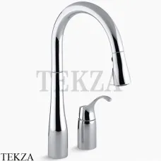 Kohler Simplice Смеситель для кухни с выдвижным душем K-647-CP, хром глянец