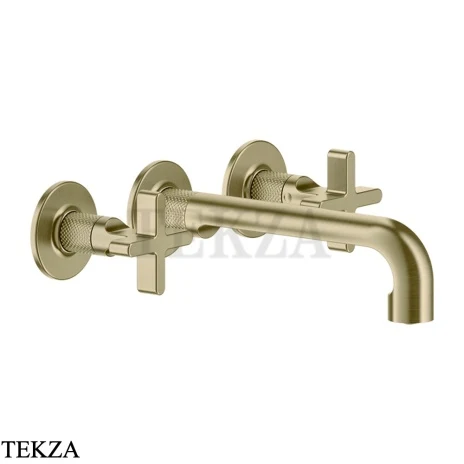 Gessi INCISO+ Смеситель для раковины на три отверстия, внешняя часть 58190-727, Brushed Brass PVD