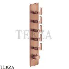 Gessi INCISO WELLNESS Термостат 5 выходов, внешняя часть 58210-708, Copper Brushed