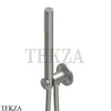 QuadroDesign Ручной душ с держателем, выпуском, шлангом, 13 66 AS, Brushed Stainless Steel