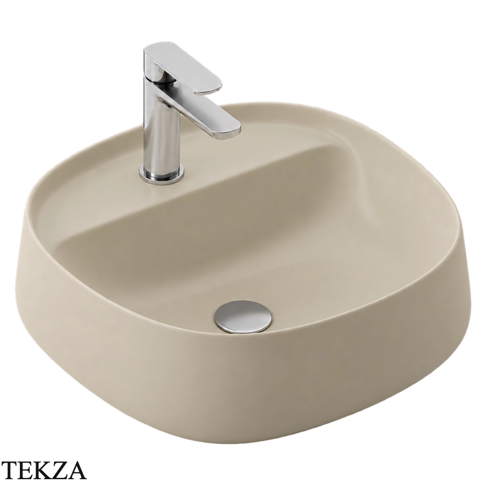ArtCeram Whisky раковина накладная круглая The.Saniglaze с 1 отверстием WHL001 59 34, Sand матовый