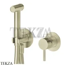 Newform Гигиенический душ и WC со смесителем и держателем 69681EX.59.098, PVD Brushed pale gold