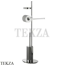 Colombo Planets Напольная стойка с бумагодержателем и туалетным ершиком B9833.CR, хром глянец Colombo Planets Напольная стойка с бумагодержателем и туалетным ершиком B9833.CR, хром глянец
