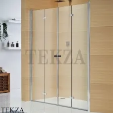 Duka multi-S 4000 Дверь в нишу распашная-складная, 4 складных элемента 130, серебро матовое