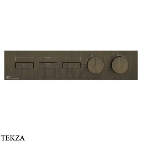 Gessi HI-FI Термостатический смеситель на 3 потока, внешняя часть 63014-713, бронза classic