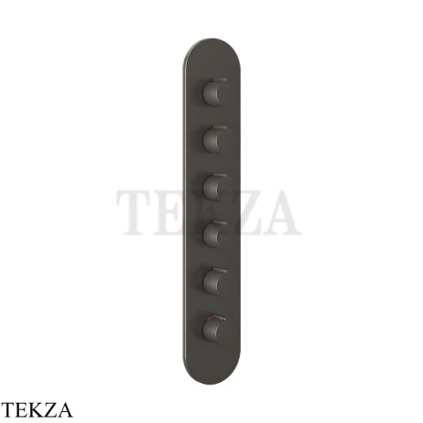 Gessi Ingranaggio-Anello Термостат для душа, 5 потоков, внешняя часть 43070-707, Black Metal Brushed PVD