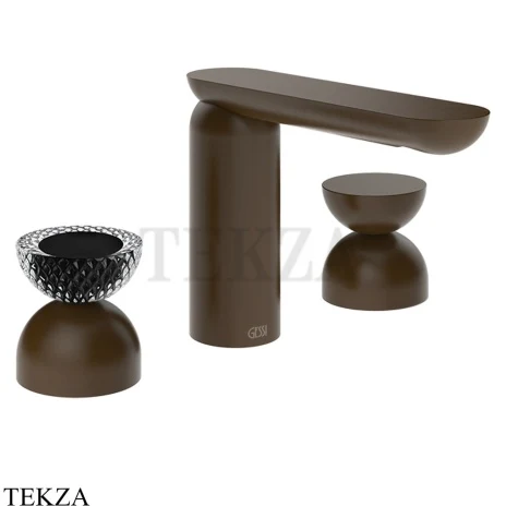 Gessi Perle Смеситель для раковины на 3 отв., без гарнитура 74796-845, бронза Dark Brush