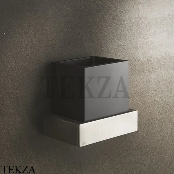Gessi Rettangolo Стакан для щеток настенный, композит черный 20808-031, хром глянец