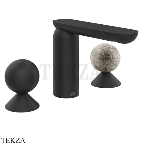Gessi Perle Смеситель для раковины на 3 отв., без гарнитура 74065-299, черный матовый