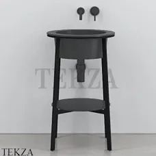 CIELO CATINO TONDO Консоль с керамической раковиной, Basalto-черный