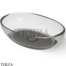 Dea Design Washbasins Раковина настольная овальная Glasstech DD9077 600 R4, Smoky Black R4