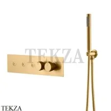 Boheme FUSION Termo Термостат для душа, 3 потока, с гарнитуром 131-SYS-MG, Matt Gold