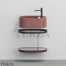 Cielo Les Petites Ovale Консоль с раковиной LPLAO46, керамическая полка, Corallo Cielo Les Petites Ovale Консоль с раковиной LPLAO46, керамическая полка, Corallo
