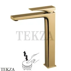 FIMA Carlo Frattini Zeta Смеситель для раковины, с донным клапаном F3961/HNOS, Brushed gold