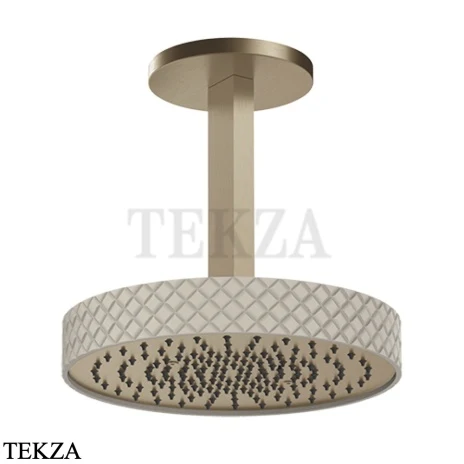 Gessi Pelle Tresse Верхняя лейка D30,5 см с потолочным кронштейном под размер, 78252-432, Crème/ Finox Br. Nickel