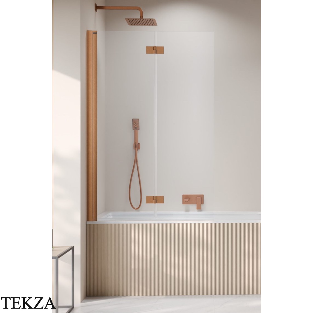 Radaway Nes PND I Шторка на ванну двустворчатая 120 см, правая R, 10010140-93-01R, брашированная медь