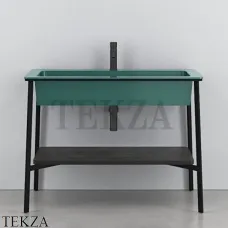 CIELO CATINO Rettangolare Консоль с керамической раковиной, Smeraldo-черный